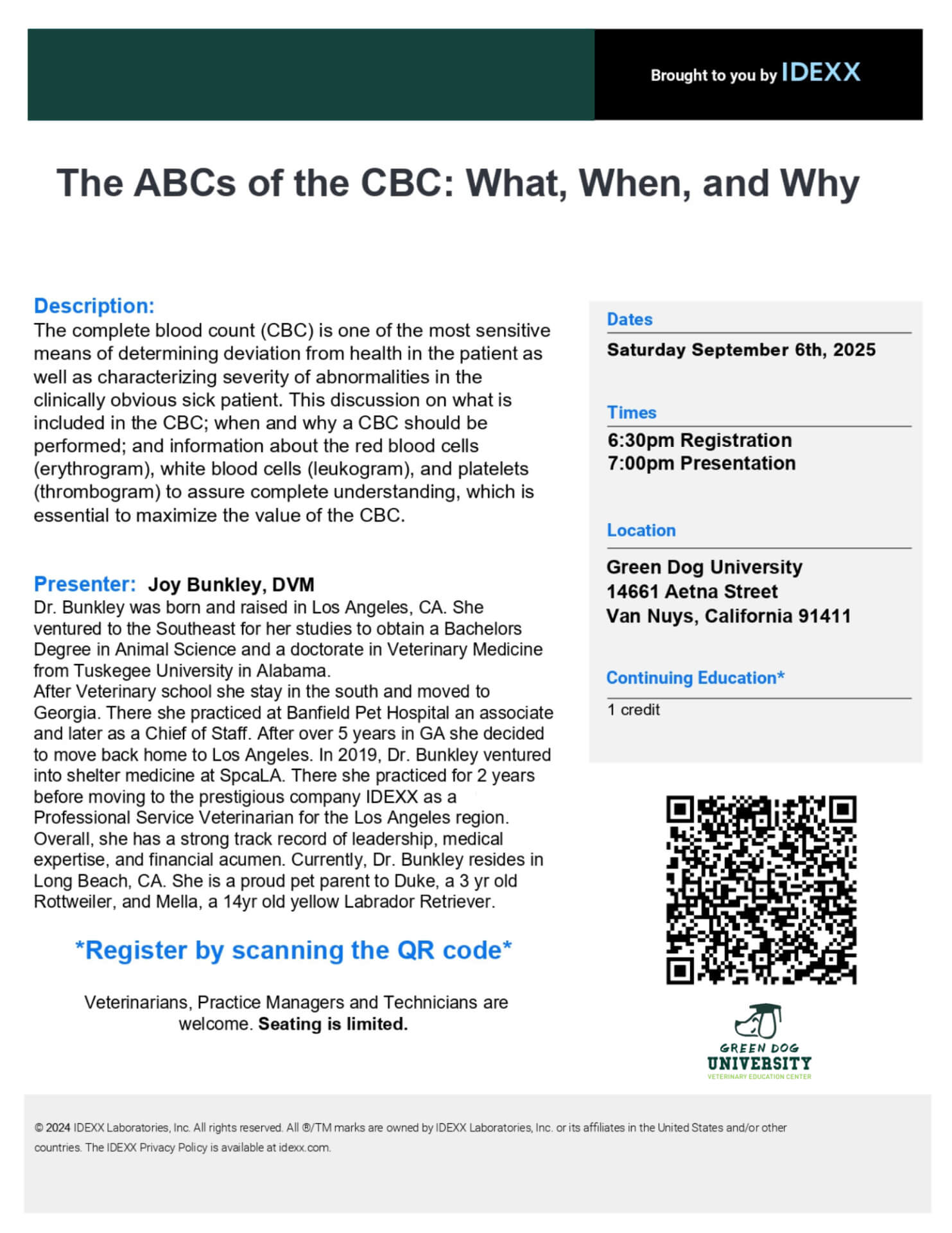 IDEXX CE Flyer